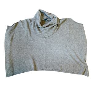 Eileen Fisher Brown/Gray Wool Cowl Neck Poncho Size S/M